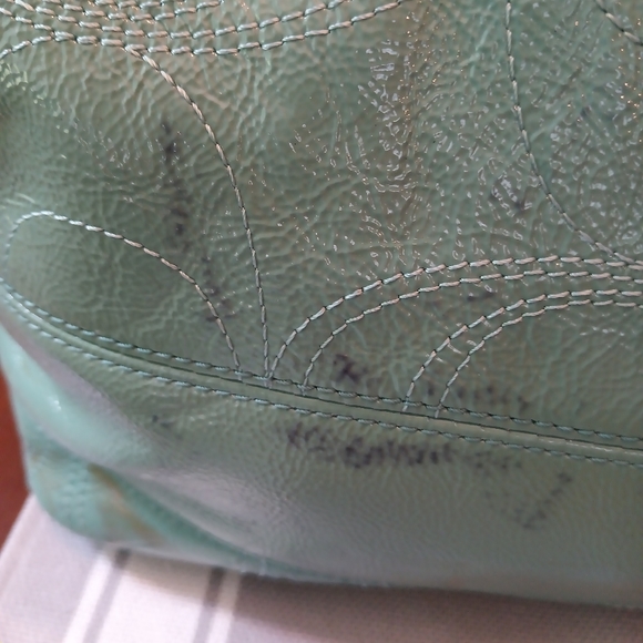 Coach Signature Patent Leather Hobo Shoulder Bag - Picture 4 of 9
